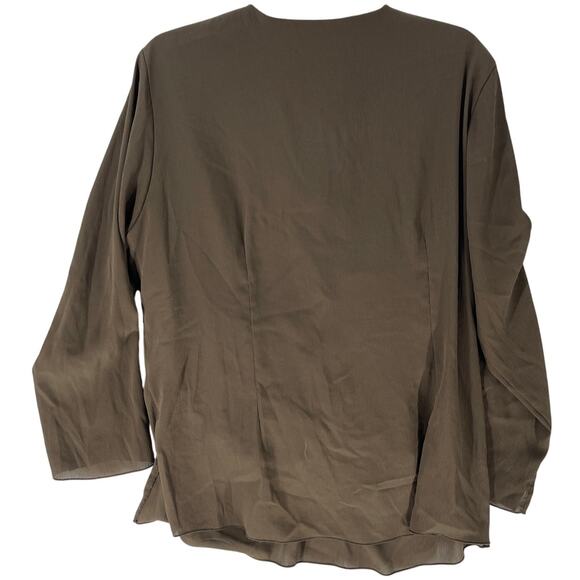 Bianca Boho Tunic Top Women US Size 18 Brown Long Sleeves Minimalist Lagenlook - Picture 3 of 7